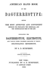 Cover of American Hand Book of the Daguerreotype — Story, Setting & Ideas