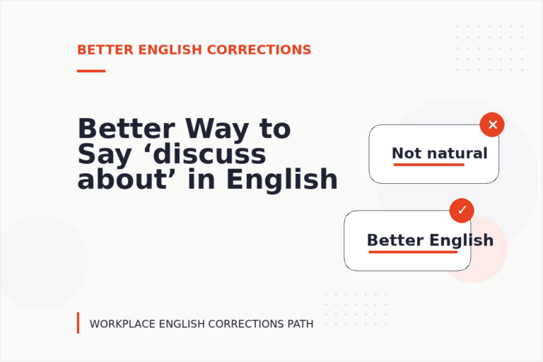 Better Way to Say ‘discuss about’ in English Better Way to Say ‘discuss about’ in English