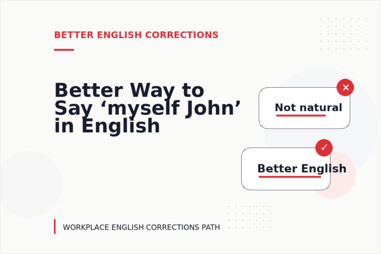 Better Way to Say ‘myself John’ in English