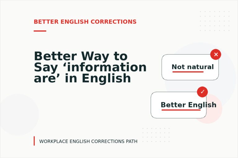 Better Way to Say ‘information are’ in English Better Way to Say ‘information are’ in English